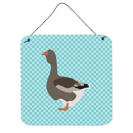 MICASA Toulouse Goose Blue Check Wall or Door Hanging Prints, 6 x 6 in. MI229802